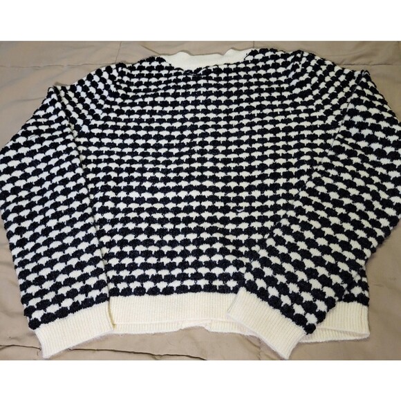 Urban Revivo Cardigan NWT Small Cream Black Boucle Knit Tweed Style Jacket S - Picture 7 of 8